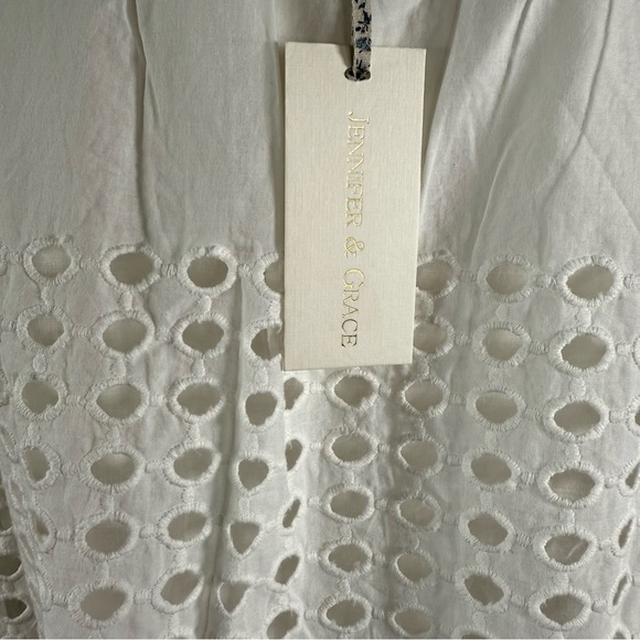 NEW NWT Jennifer Grace White Eyelet Cropped Sleeveless Shirt Top Size XL - Picture 8 of 16